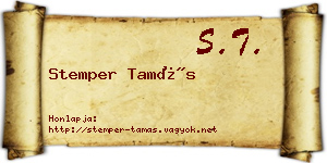 Stemper Tamás névjegykártya